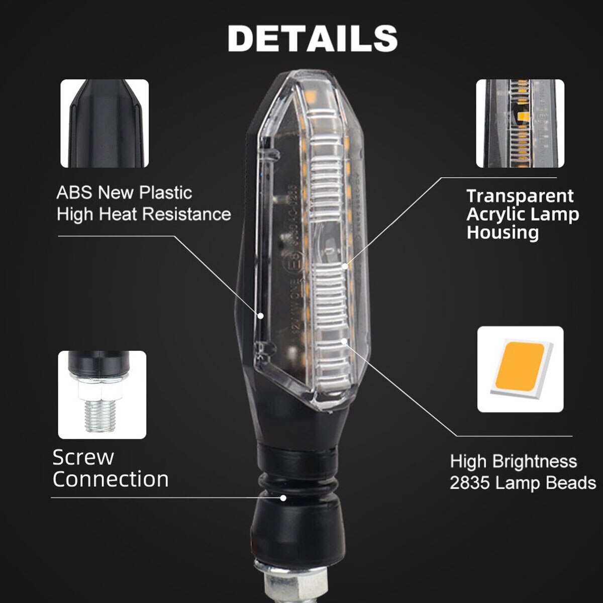 2pcs Motocicleta LED Turn Sign - Sos Light Strobe avaliação e preço